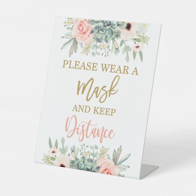 Signe De Table Veuillez porter un masque (Recto)