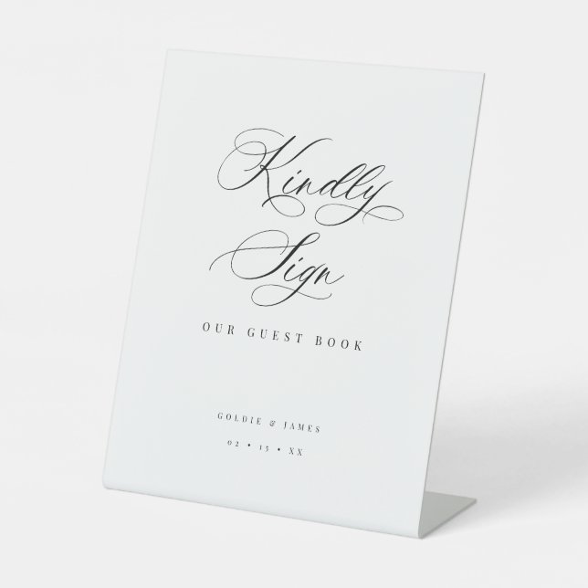 Signe De Table Veuillez Signer Guest Book Mariage Acrylique Pedes (Recto)