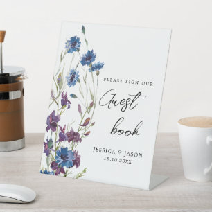 Signe De Table Veuillez signer notre livre d'hôtes Dusty Royal Bl