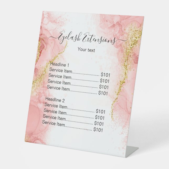 Signe De Table Vibrer Rose Or Agate Beauté Maquillage Salon Prix (Recto)