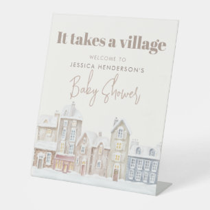 Signe De Table Village Snow Town Baby shower d'hiver