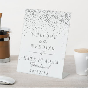 Signe De Table Vintage Glam Silver Confetti Mariage