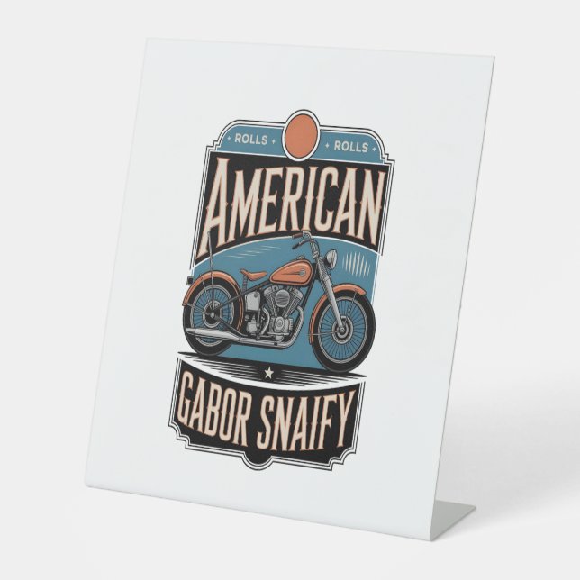Signe De Table Vintage moto américain (Recto)