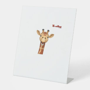 Signe De Table visage de girafe enthousiaste emoji