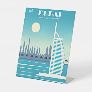 Signe De Table Visiter l'affiche de voyage de Dubaï