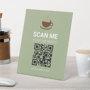 Signe De Table Visitez notre code QR de site Web Site Web Caf