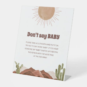 Signe De Table Voici le Baby shower du soleil Jeu Ne pas dire béb