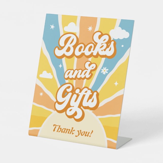 Signe De Table Voici le Baby shower Sun Livres & Cadeaux (Recto)