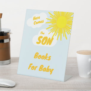 Signe De Table Voici venir le fils Garçon Baby Shower