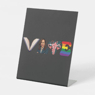 Signe De Table VOTE Books Uterus LGBT Kamala Harris Walz Election