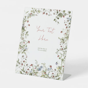 Signe De Table Votre Baby shower d'aquarelle Fleur sauvage de tex