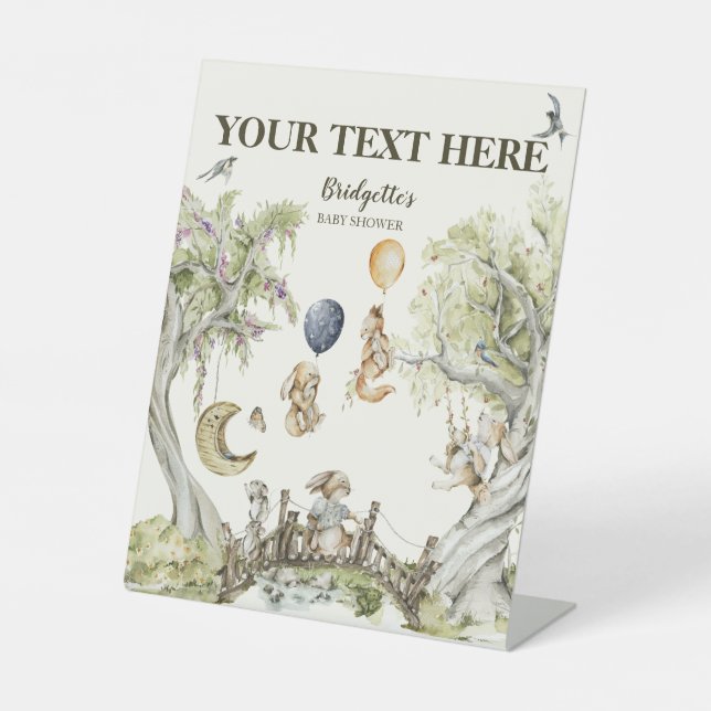 Signe De Table Votre Baby shower d'attente rapide du texte (Recto)