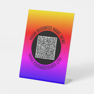 Signe De Table Votre code QR Info CodeScan Pedestal Signal texte 