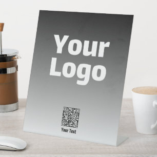 Signe De Table Votre logo avec code QR modifiable et Ombre de dég