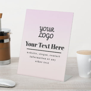 Signe De Table Votre logo et texte   Ombré rose et pêche
