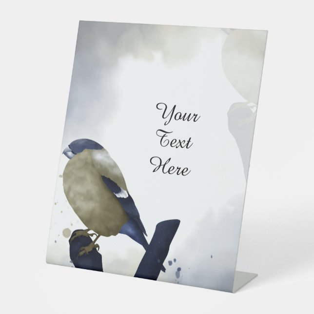 Signe De Table Votre texte personnalisé - Petit oiseau personnali (Recto)