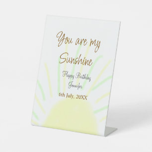 Signe De Table Vous êtes mon soleil jaune pastel anniversaire ajo