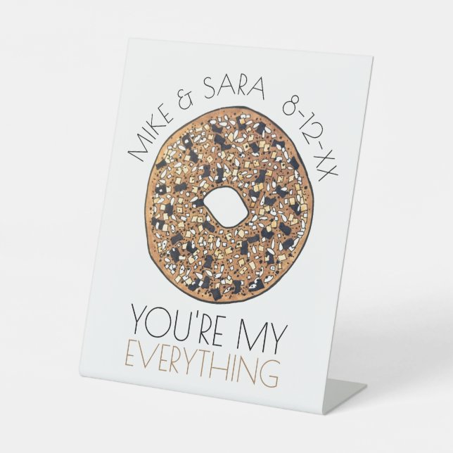 Signe De Table Vous êtes mon tout Bagel Mariage Fiançailles (Recto)