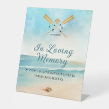 Watercolor Beach Oars Mariage En Mémoire Amoureuse