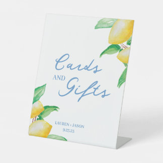 Signe De Table Watercolor Lemons Cartes de Mariage & Cadeaux