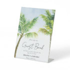 Watercolor Palm Tree Beach Mariage Livre d'invités