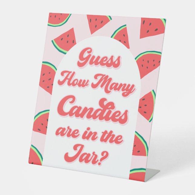 Signe De Table Watermelon Baby shower Devinez Combien De Candies  (Recto)