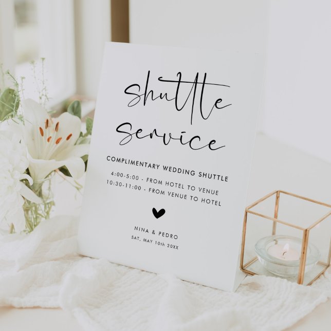 Signe De Table Wedding Shuttle Service (Créateur téléchargé)