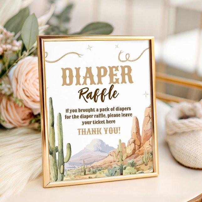 Signe De Table Western Diaper Raffle Sign (Créateur téléchargé)