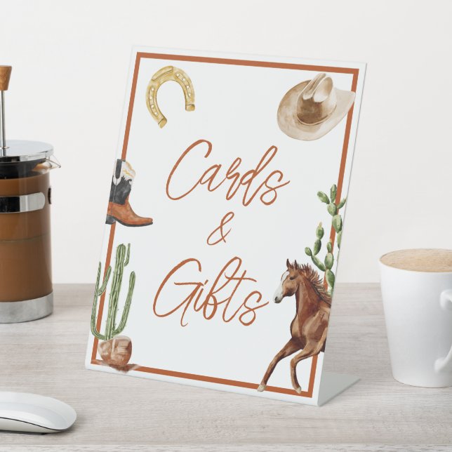 Signe De Table Western Rodeo Boy Cartes & Cadeaux (In SItu)