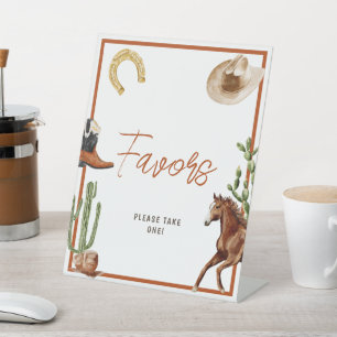 Signe De Table Western Rodeo Boy Shower Faveurs