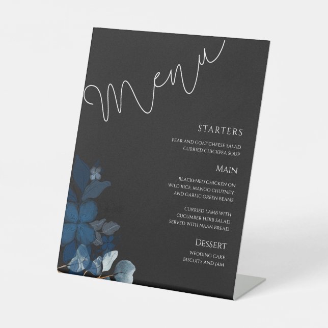 Signe De Table Whimsical Greenery  Black Wedding Menu  (Recto)