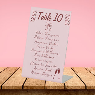 Signe De Table Whimsical Quirky Squiggles Mariage rose