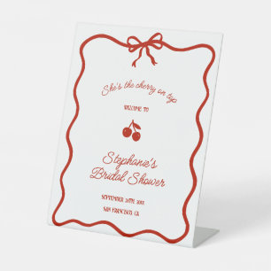 Signe De Table Whimsy Red Elle est la cerise sur la Fête des mari