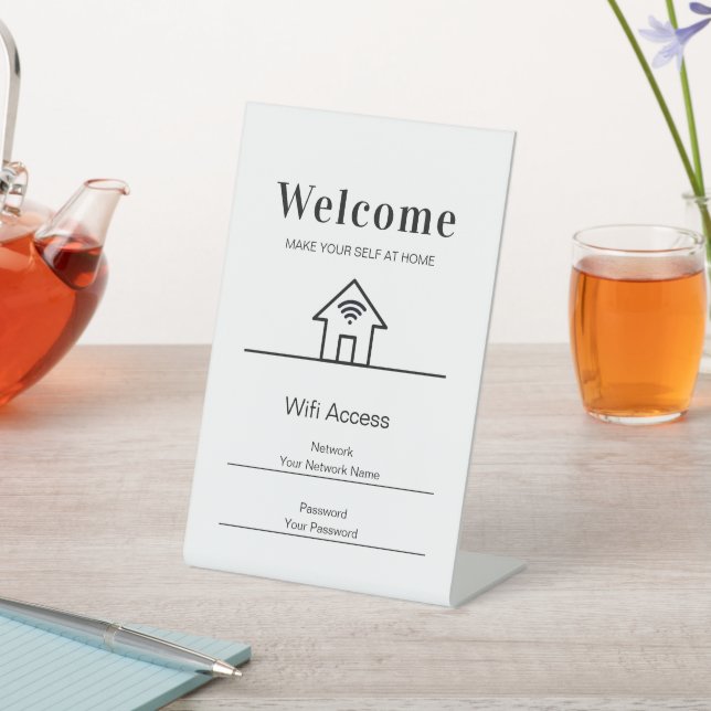 Signe De Table White Simple Welcome Home Wifi Metal (In SItu)