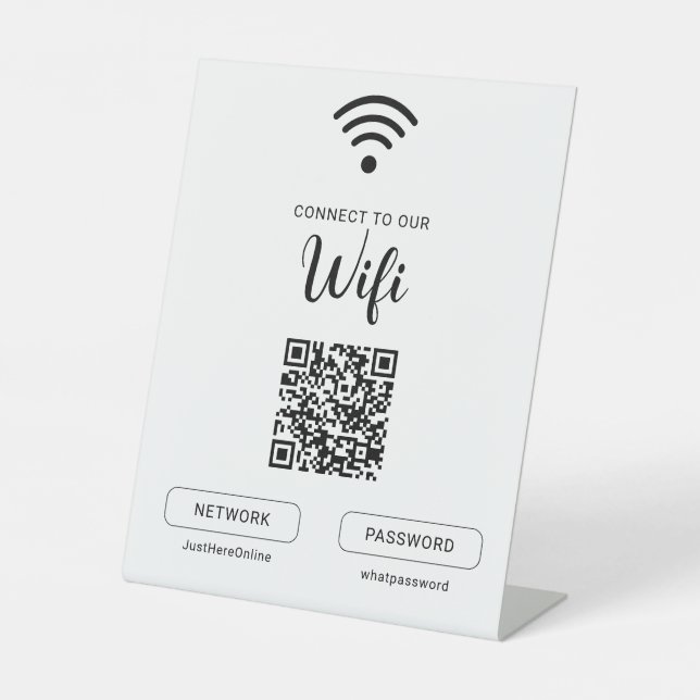 Signe De Table Wifi Info Sign Connect Online Minimal Modern Sign (Recto)