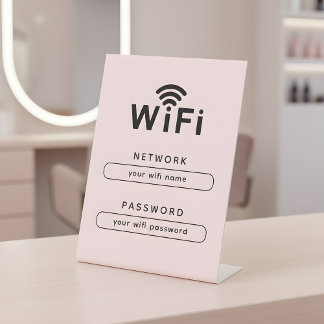 Signe De Table WiFi Login Table Sign For Spa & Beauty Salon