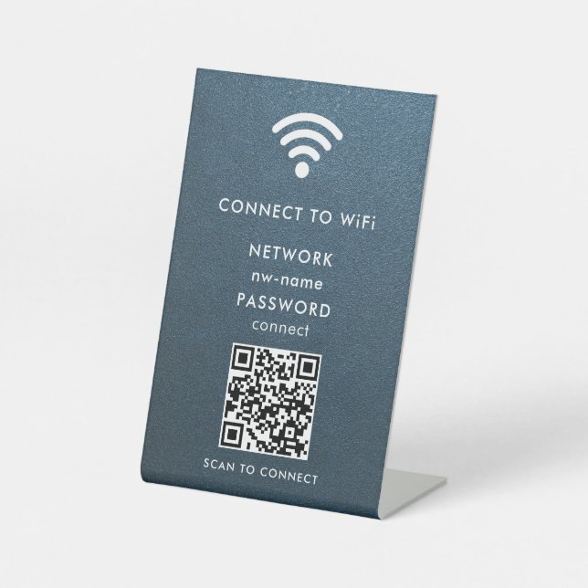 Signe De Table WiFi Network Scan QR Code pour connecter Internet (Recto)