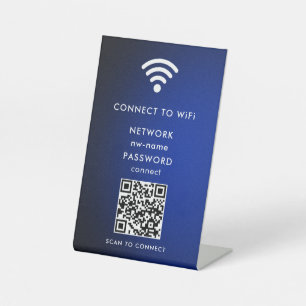 Signe De Table WiFi Network Scan QR Code pour connecter Internet