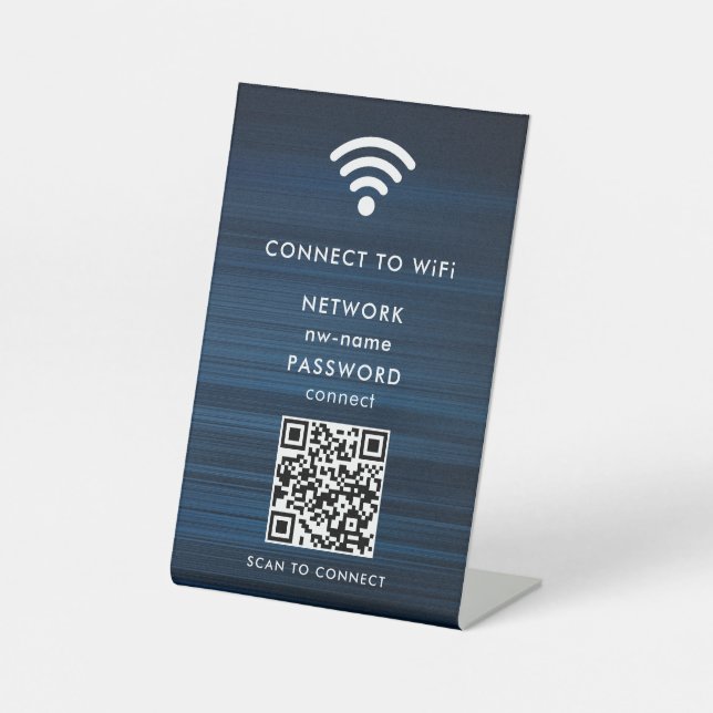 Signe De Table WiFi Network Scan QR Code pour connecter Internet (Recto)