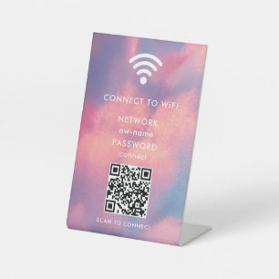 Signe De Table WiFi Network Scan QR Code pour connecter Internet