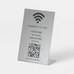 Signe De Table WiFi Network Scan QR Code pour connecter Internet