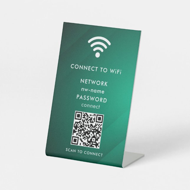 Signe De Table WiFi Network Scan QR Code pour connecter Internet (Recto)