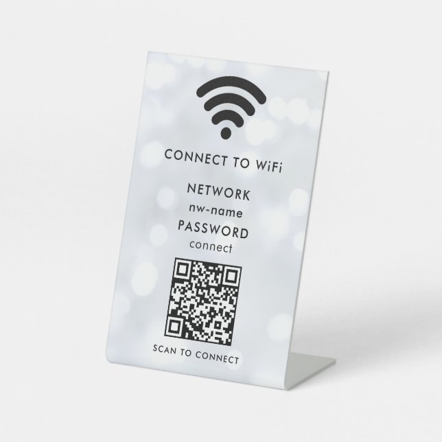 Signe De Table WiFi Network Scan QR Code pour connecter Internet (Recto)