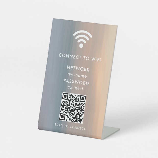 Signe De Table WiFi Network Scan QR Code pour connecter Internet (Recto)