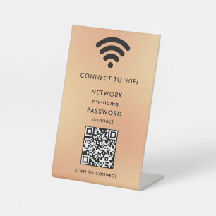 Signe De Table WiFi Network Scan QR Code pour connecter Internet