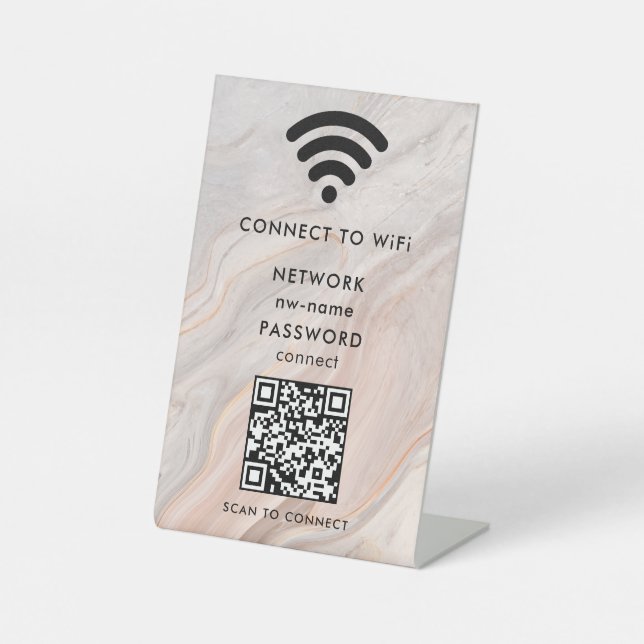 Signe De Table WiFi Network Scan QR Code pour connecter Internet (Recto)