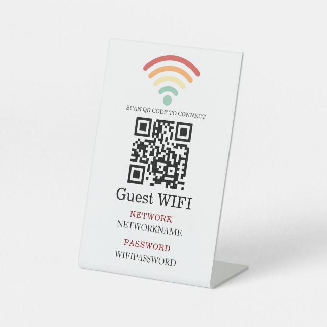 Signe De Table Wifi Password and Network Personalized  (Recto)