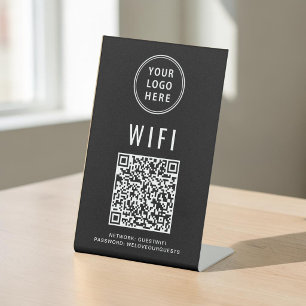 Signe De Table Wifi QR Code Business Logo Analyser Pour Connecter