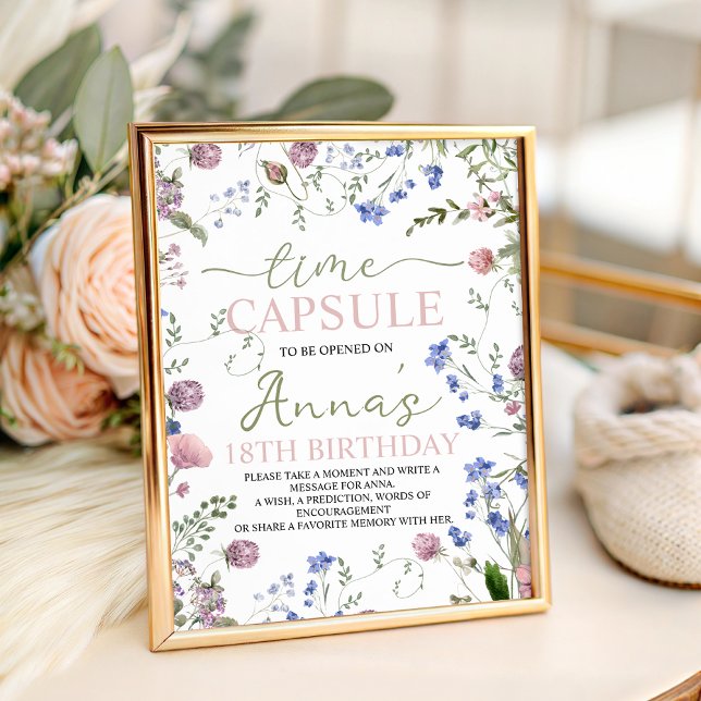 Signe De Table Wild One 1st Birthday Time Capsule Sign (Créateur téléchargé)