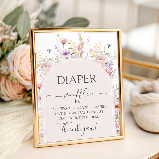 Signe De Table Wildflower 8x10 Diaper Raffle Table Sign (Créateur téléchargé)